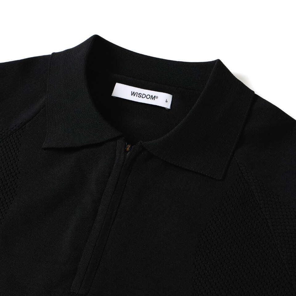 針織半開襟上衣 WISDOM HALF ZIP KNIT POLO SHIRT