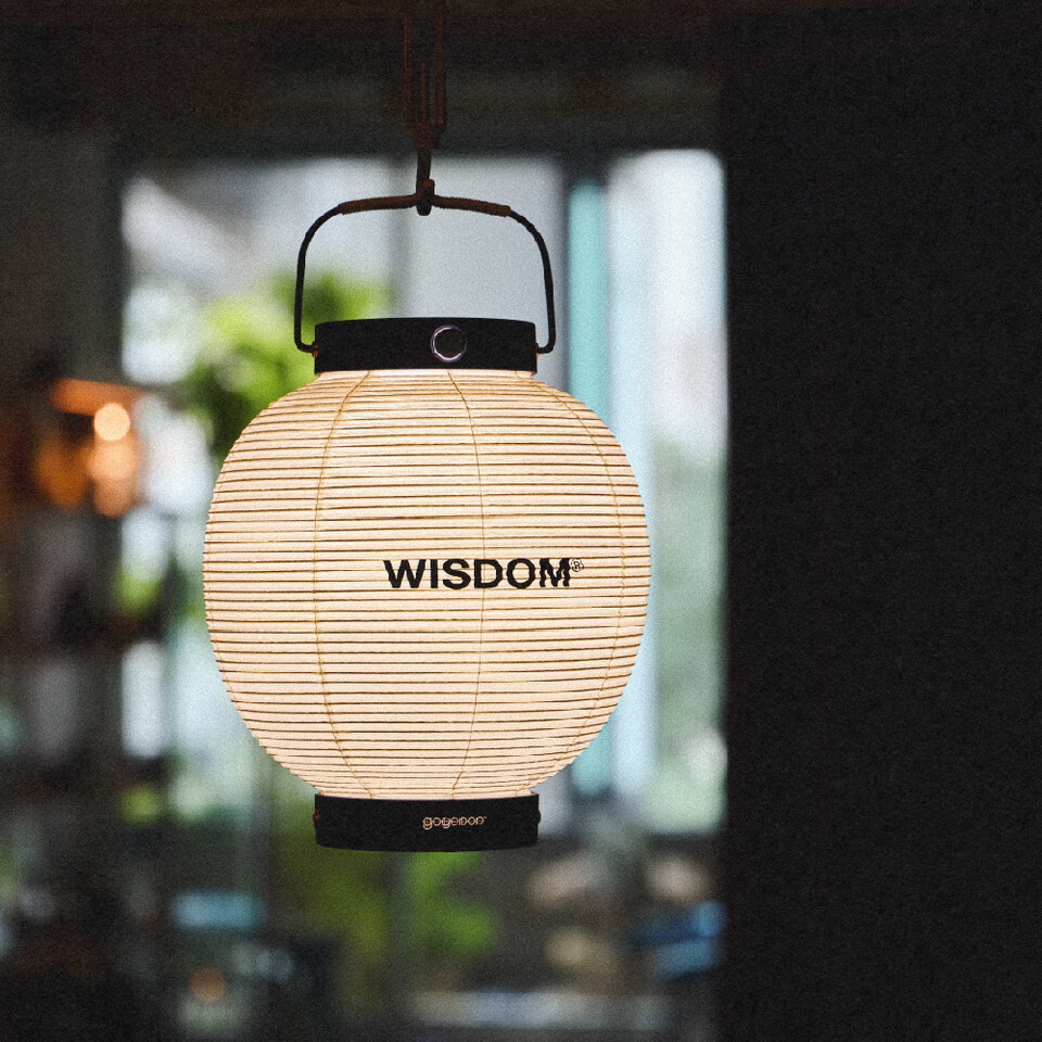 WISDOM x goyemon ANCOH 充電式和紙燈籠 (含支架)