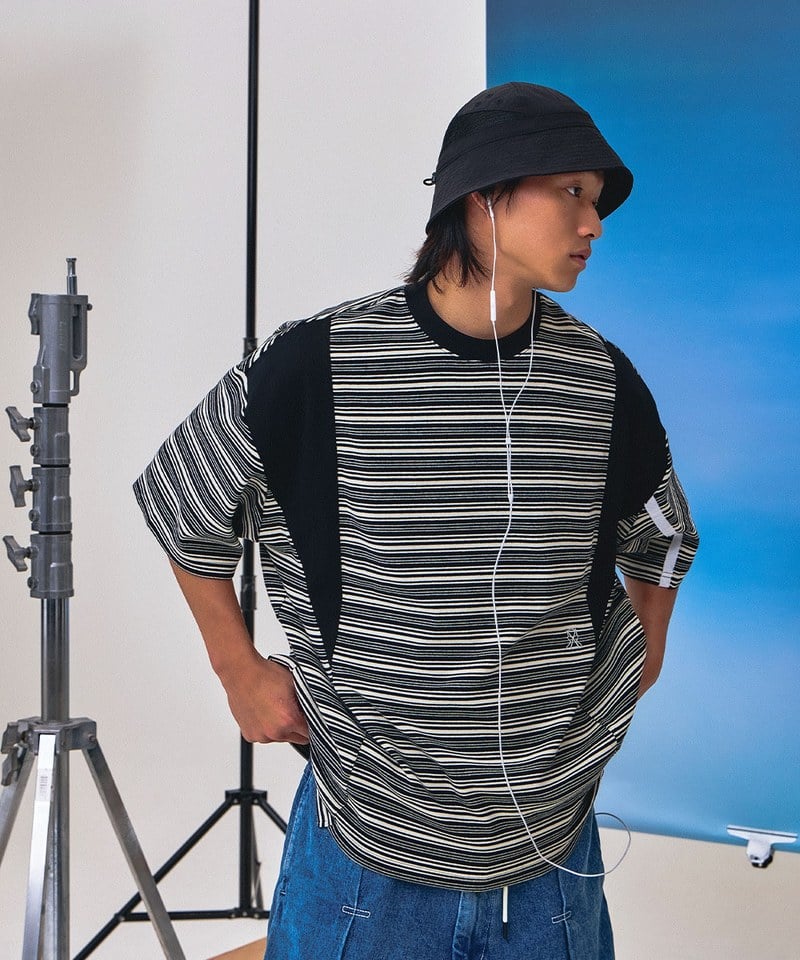 條紋上衣 6:33 MALACHITE SPLIT STRIPE TEE