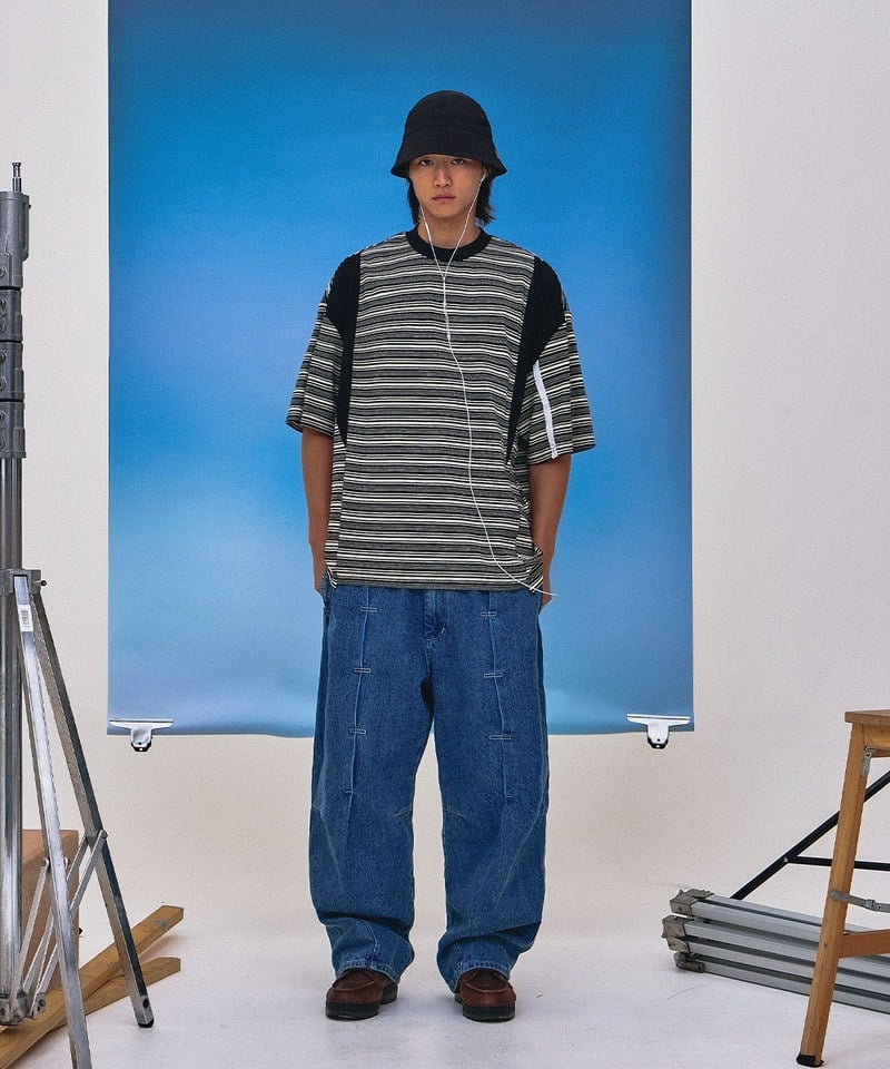 WOS0001-251 條紋上衣 6:33 MALACHITE SPLIT STRIPE TEE