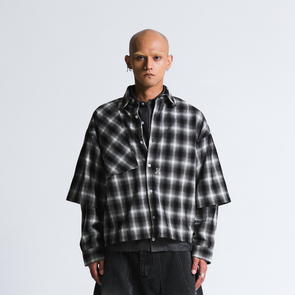 WOS0212-261 雙層袖格紋襯衫 2 10 LINOLEUM CHECK SHELTER SHIRT
