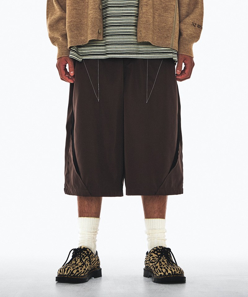 拼接七分短褲 3:20 TEENAGER TOOTH-SPLICING BAGGY SHORTS