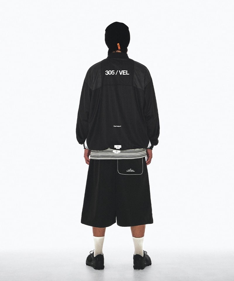 WOS1702-251 拼接七分短褲 3:20 TEENAGER TOOTH-SPLICING BAGGY SHORTS