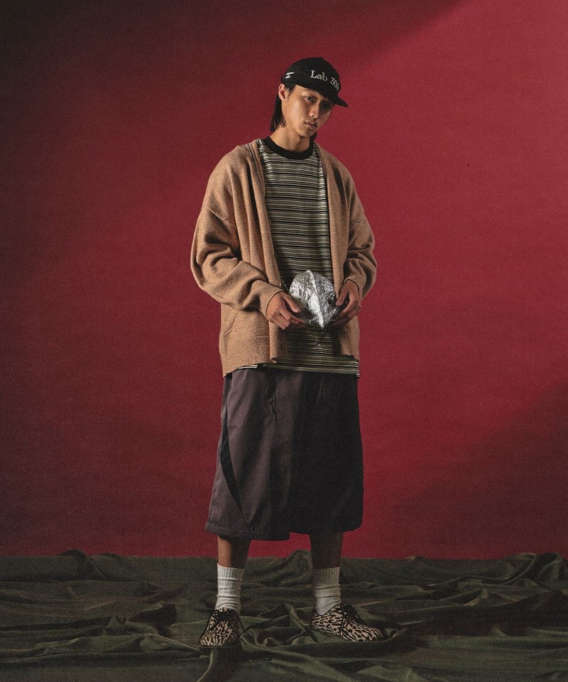 WOS1702-251 拼接七分短褲 3:20 TEENAGER TOOTH-SPLICING BAGGY SHORTS