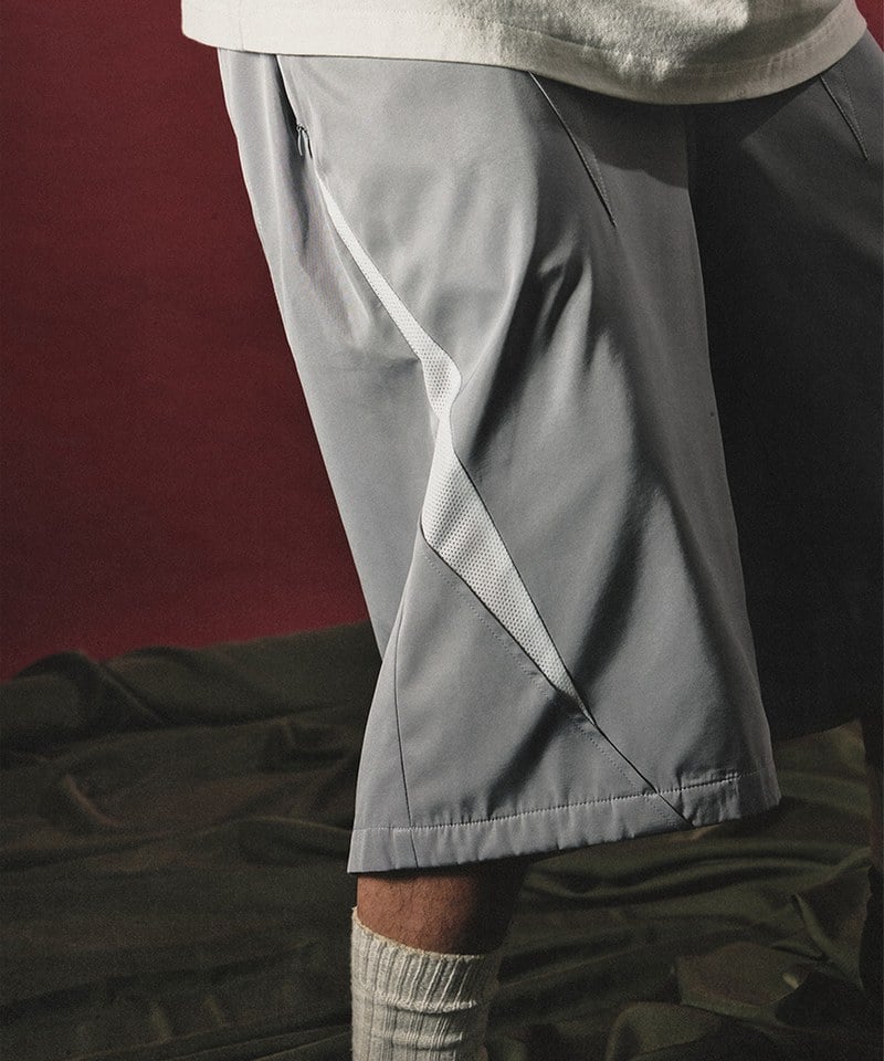WOS1702-251 拼接七分短褲 3:20 TEENAGER TOOTH-SPLICING BAGGY SHORTS