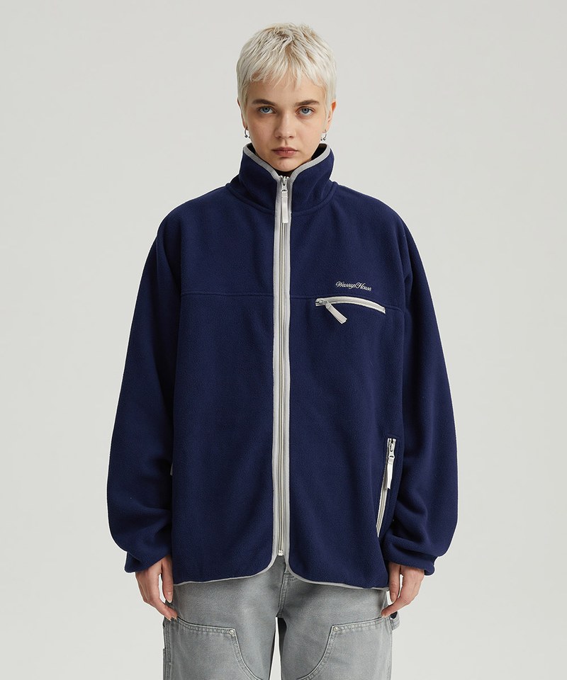 撞色邊搖粒拉鍊外套 Full-zip Fleece Jacket
