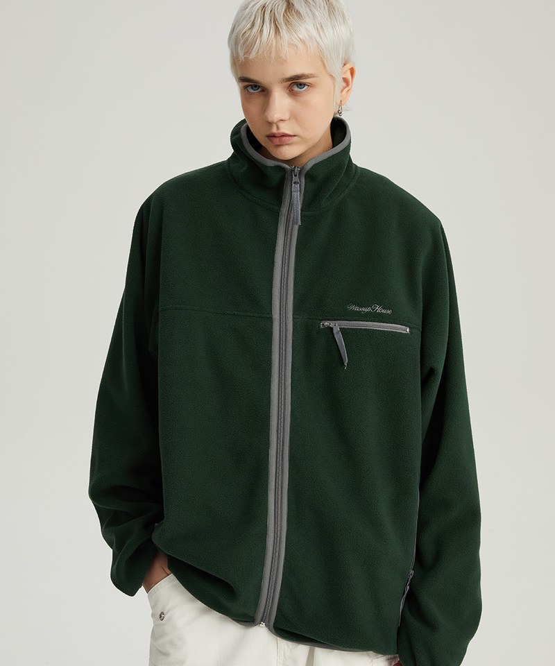 撞色邊搖粒拉鍊外套 Full-zip Fleece Jacket