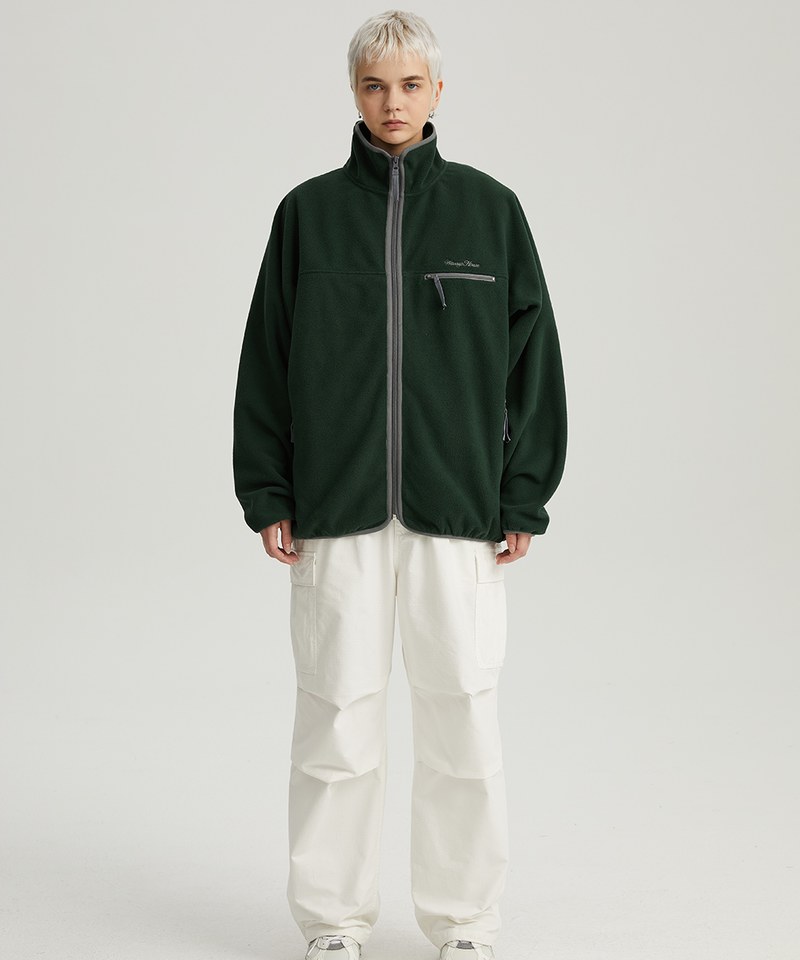 撞色邊搖粒拉鍊外套 Full-zip Fleece Jacket