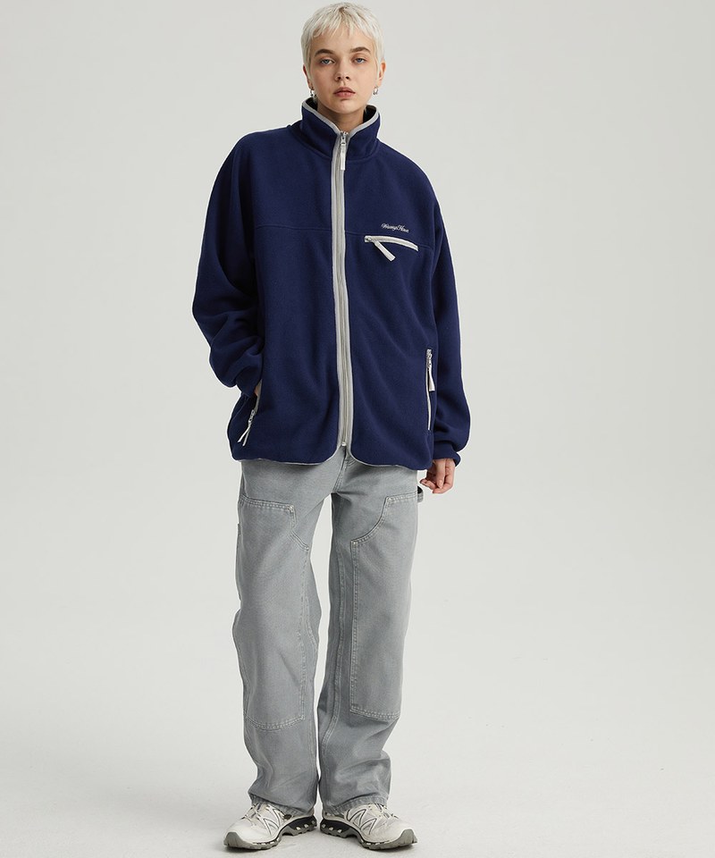 撞色邊搖粒拉鍊外套 Full-zip Fleece Jacket