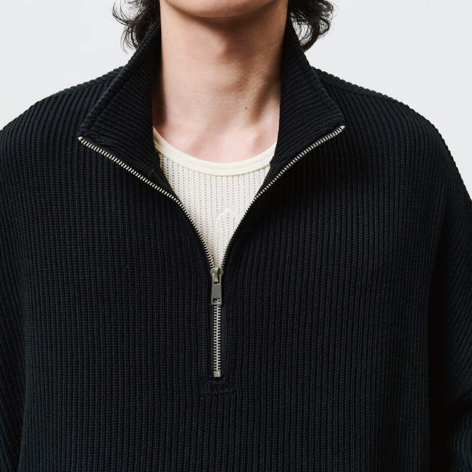 半開襟拉鍊上衣