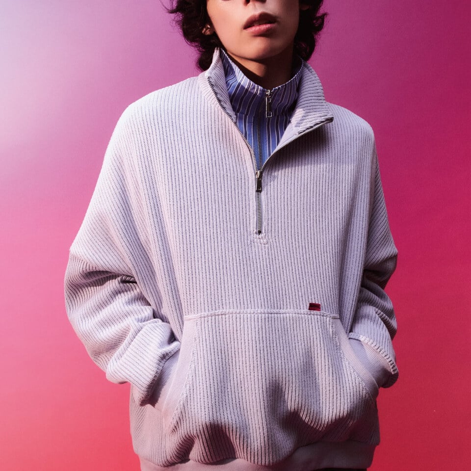 半開襟拉鍊上衣