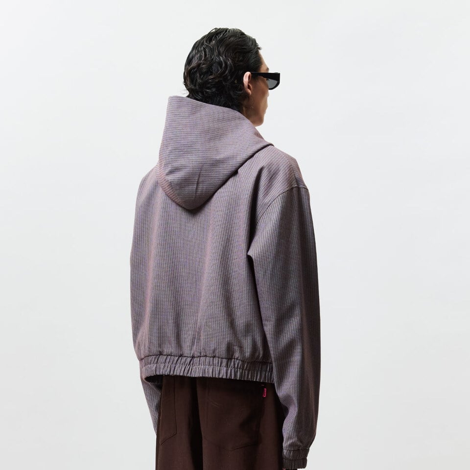 千鳥格拉鍊衛衣外套