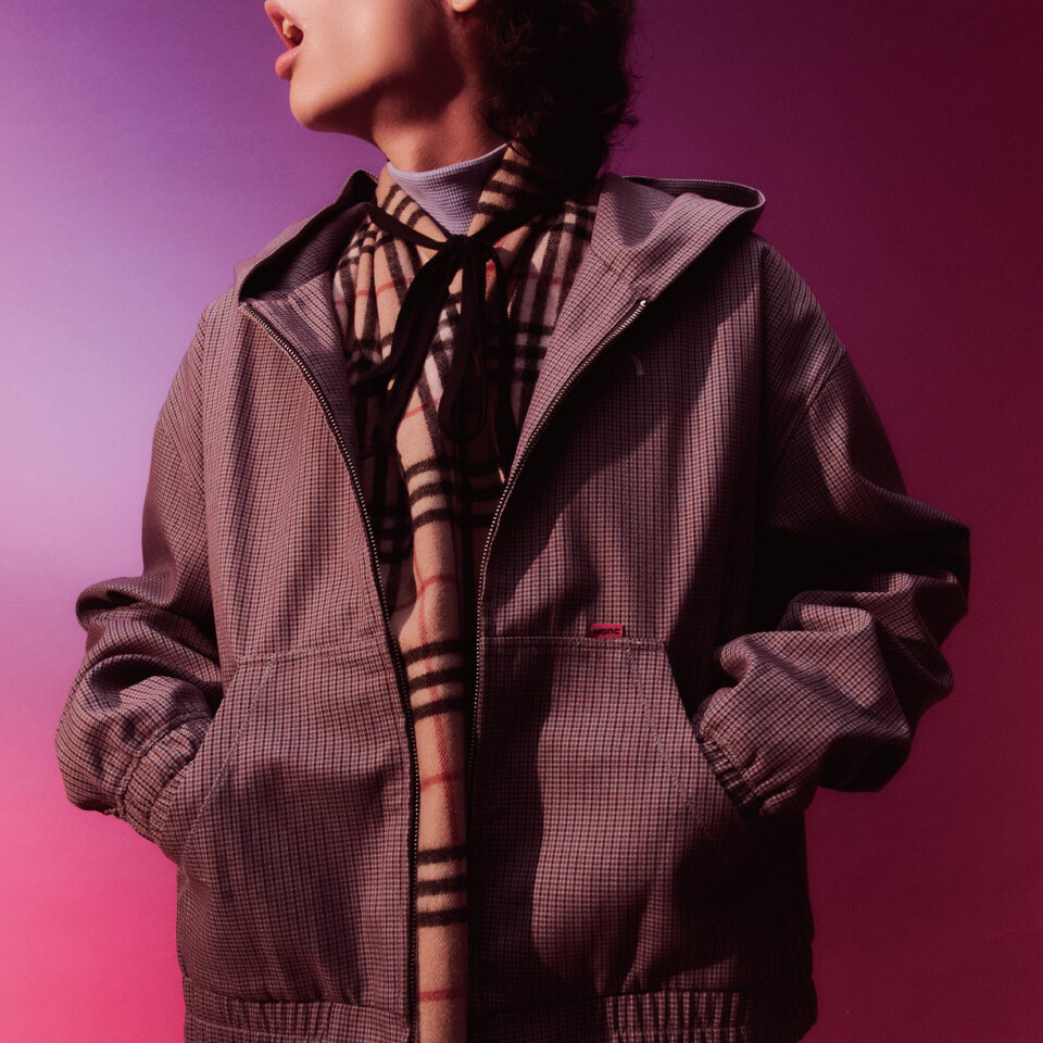千鳥格拉鍊衛衣外套