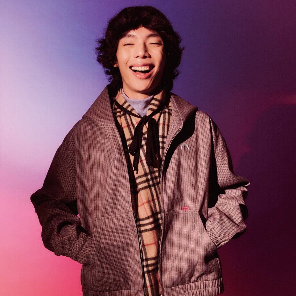 千鳥格拉鍊衛衣外套