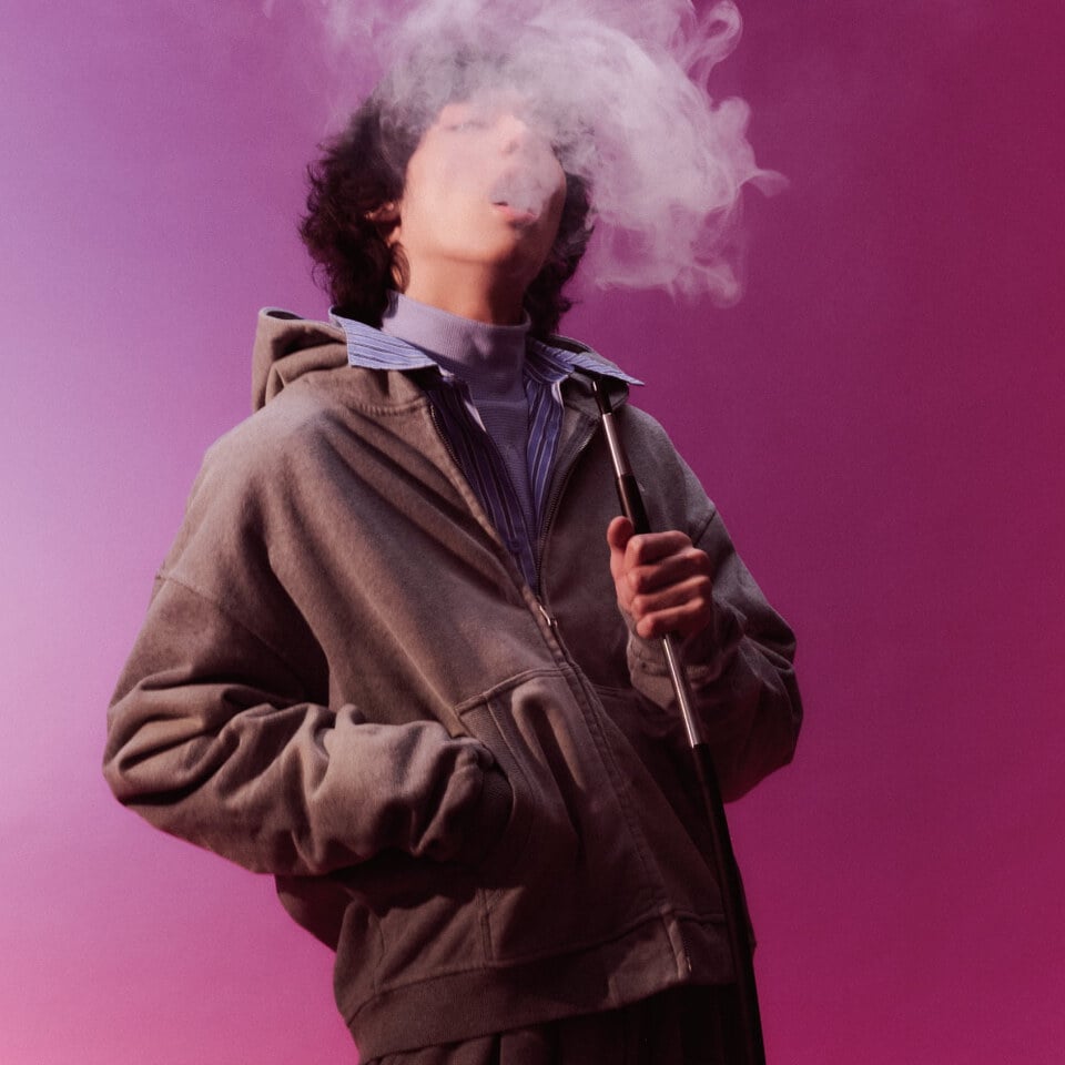 千鳥格拉鍊衛衣外套