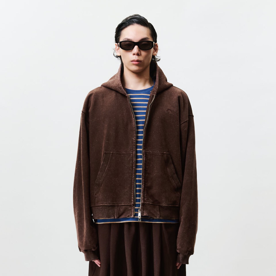 WTNC9911-261 水洗拉鍊衛衣外套