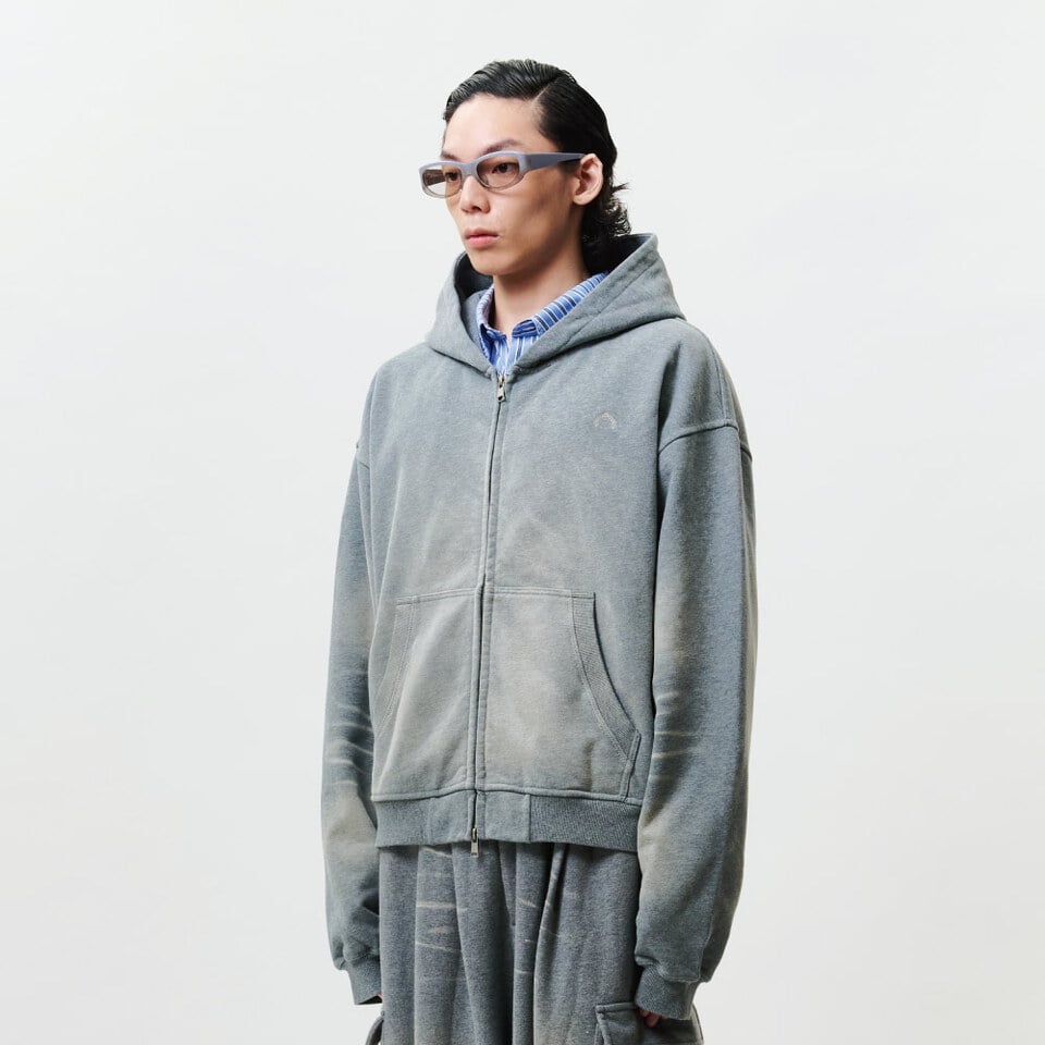 水洗拉鍊衛衣外套