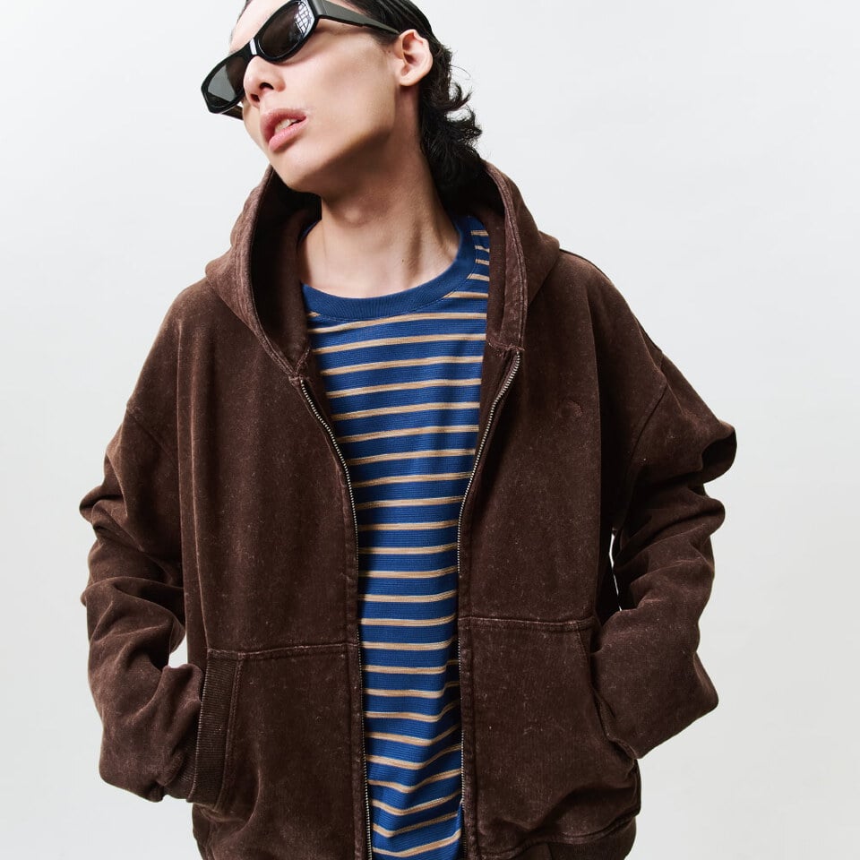 水洗拉鍊衛衣外套