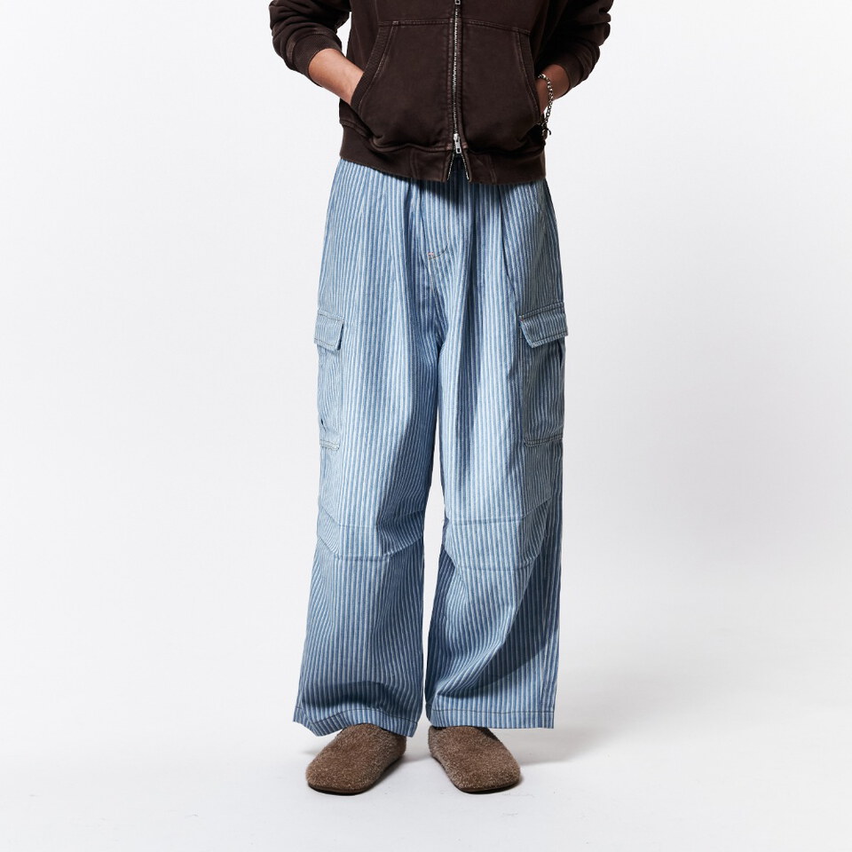 WTNC9916-261 條紋工裝褲 STRIPED CARGO PANTS