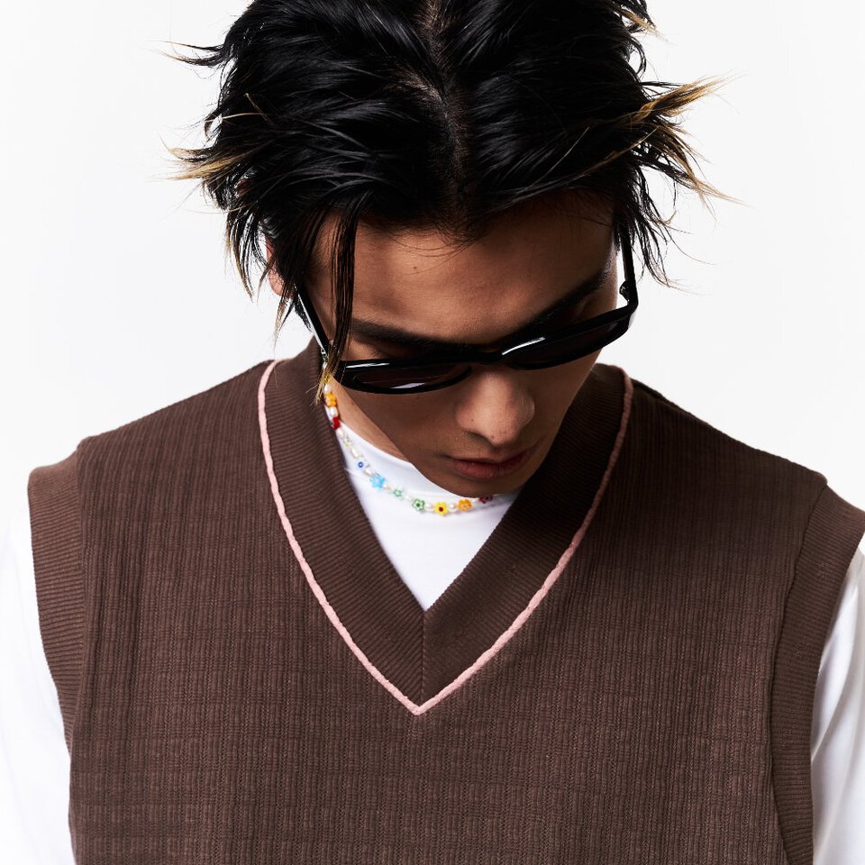 WTNC9947-262 滾邊背心 V NECK VEST