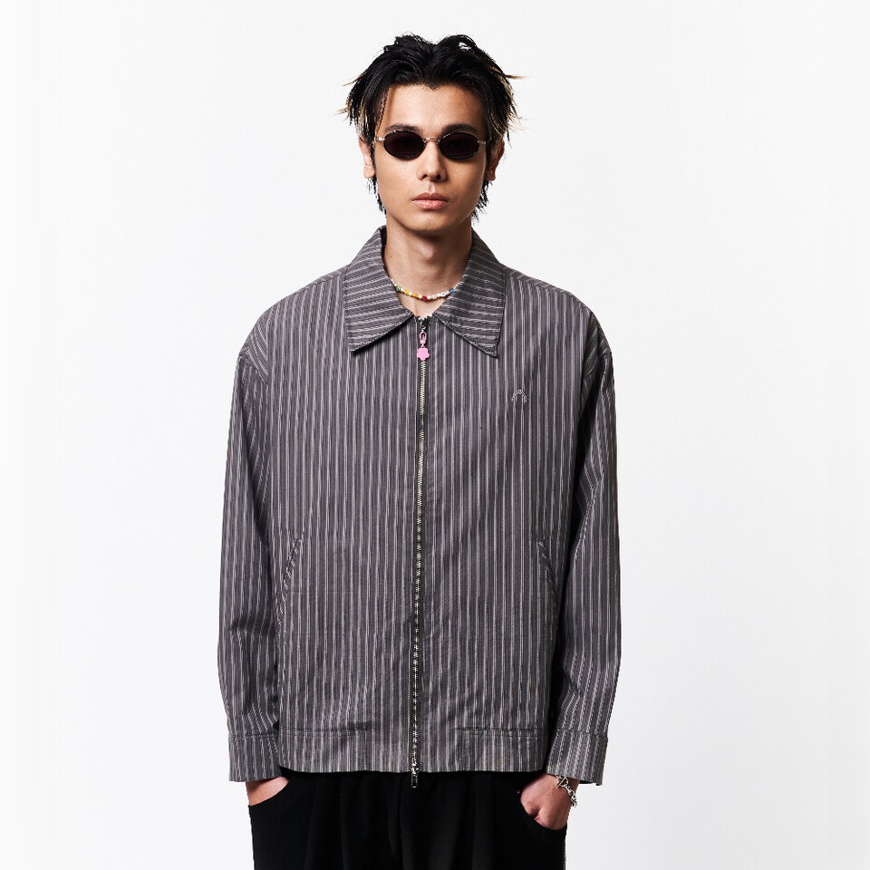 條紋拉鍊外套 STRIPED ZIP JACKET