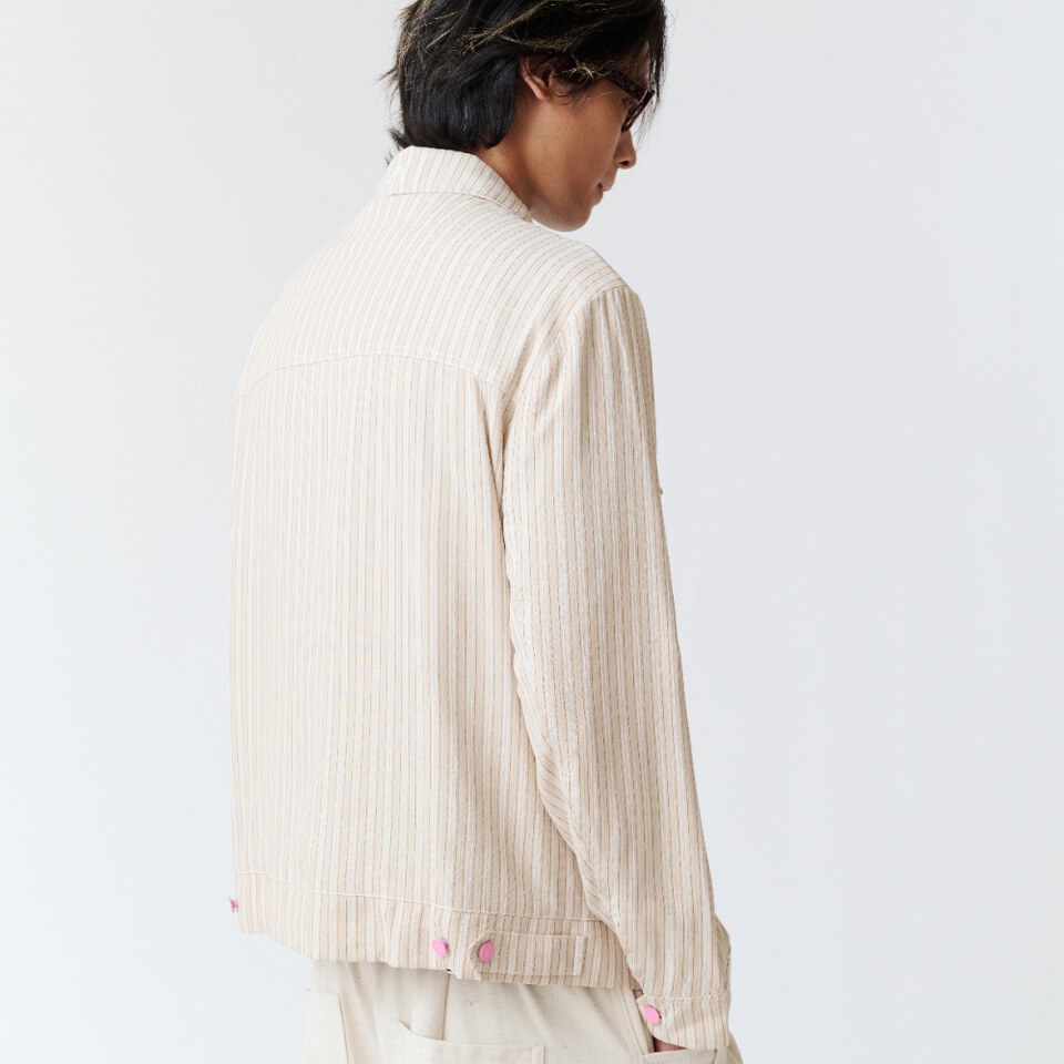 WTNC9954-262 條紋拉鍊外套 ZIP SHIRT JACKET