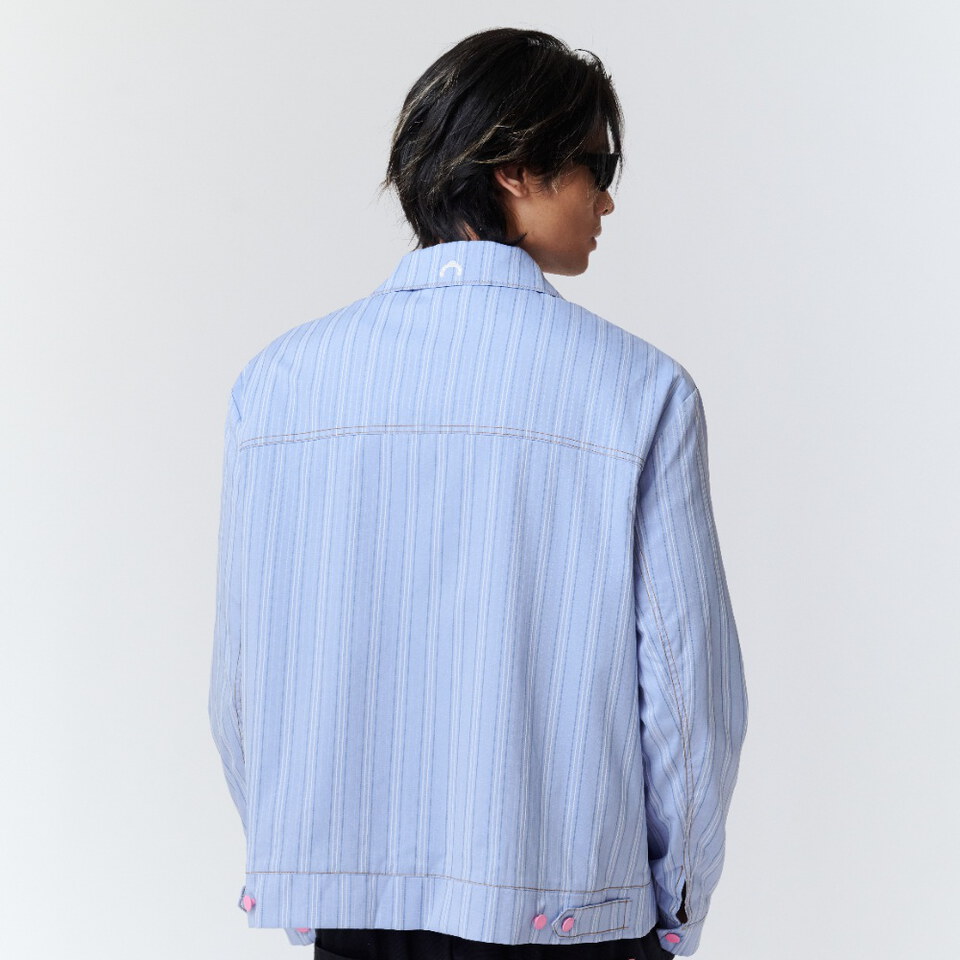 WTNC9954-262 條紋拉鍊外套 ZIP SHIRT JACKET