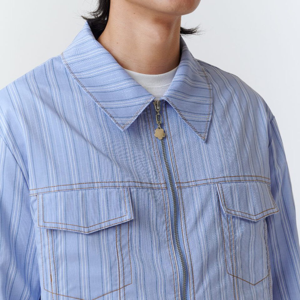 WTNC9954-262 條紋拉鍊外套 ZIP SHIRT JACKET