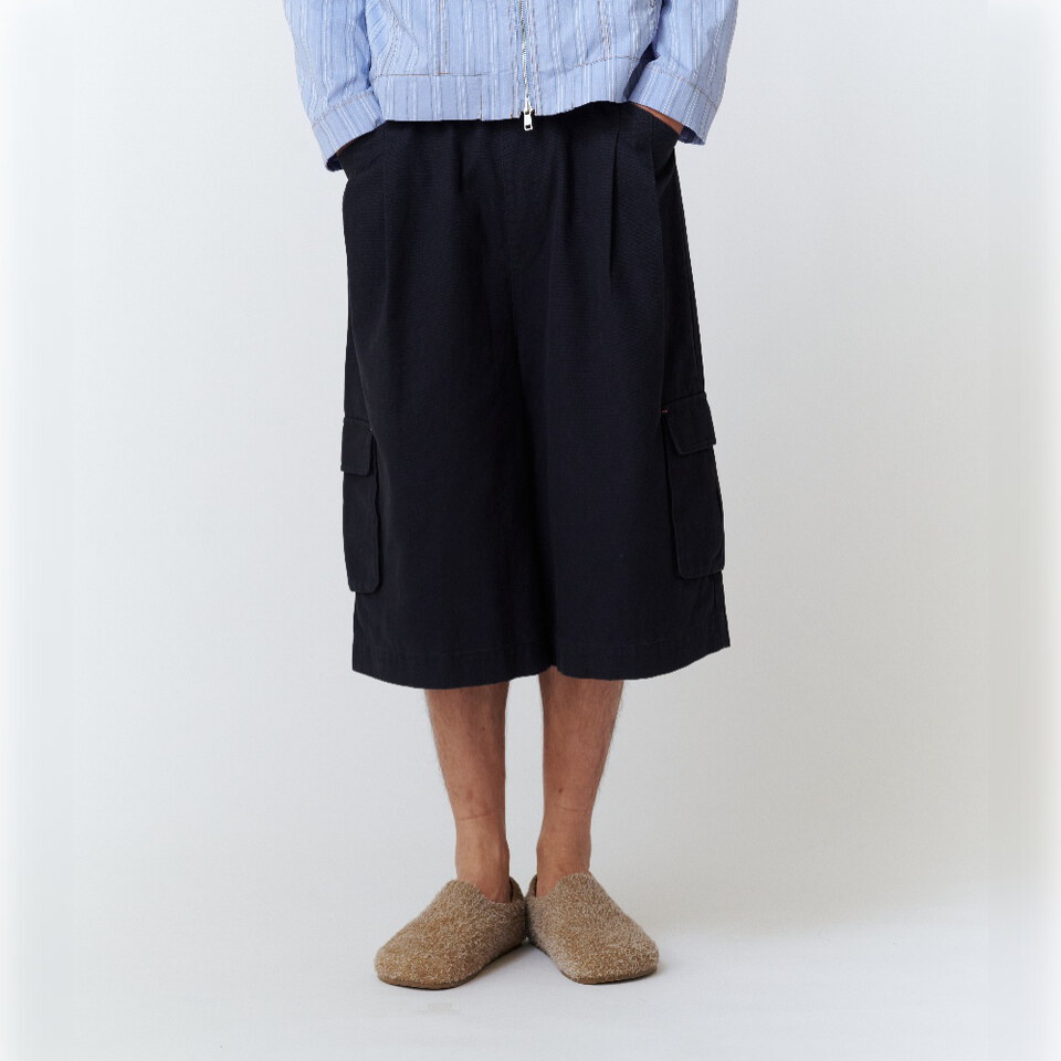 打褶七分褲 WORK JORTS