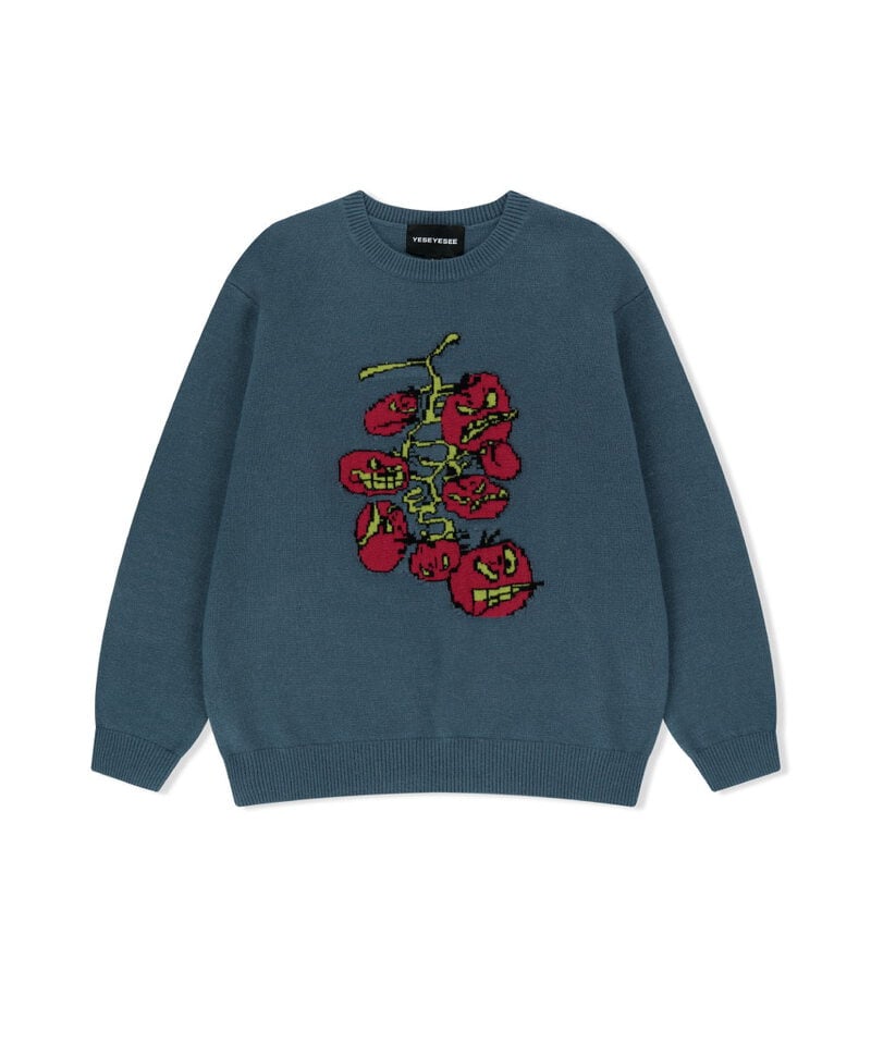 YES0106-252 圖像上衣 Cherry Tomatoes Graphic Knit Pullover
