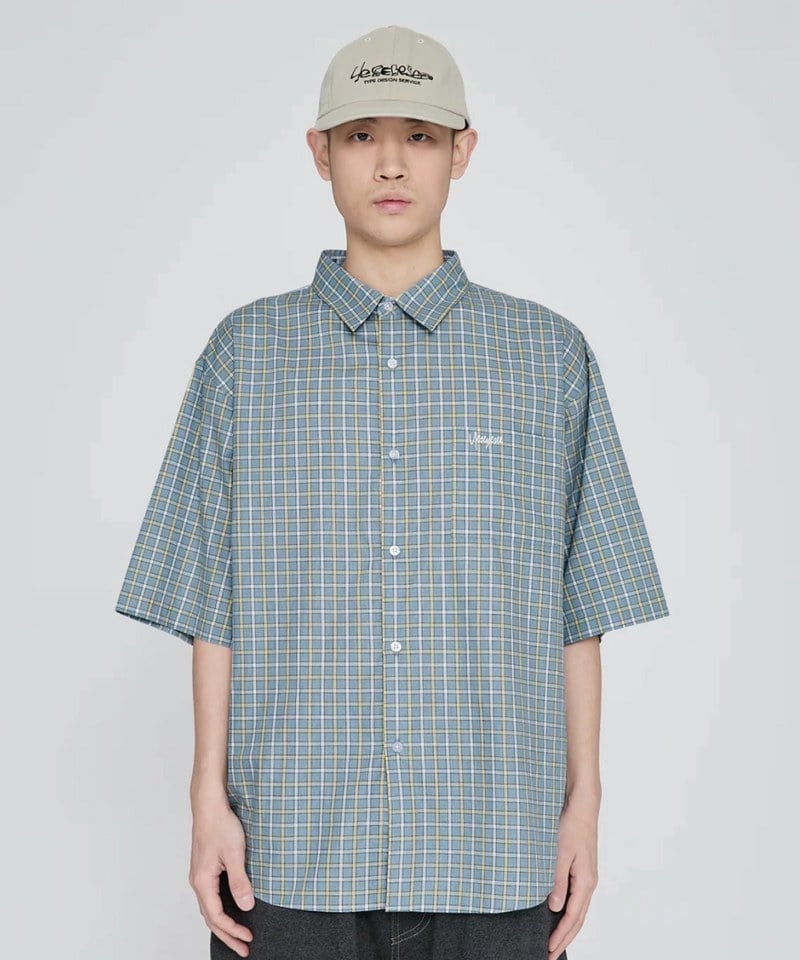 YES0201-251 Logo格紋短袖襯衫 SN-Logo Short Sleeve Check Shirt
