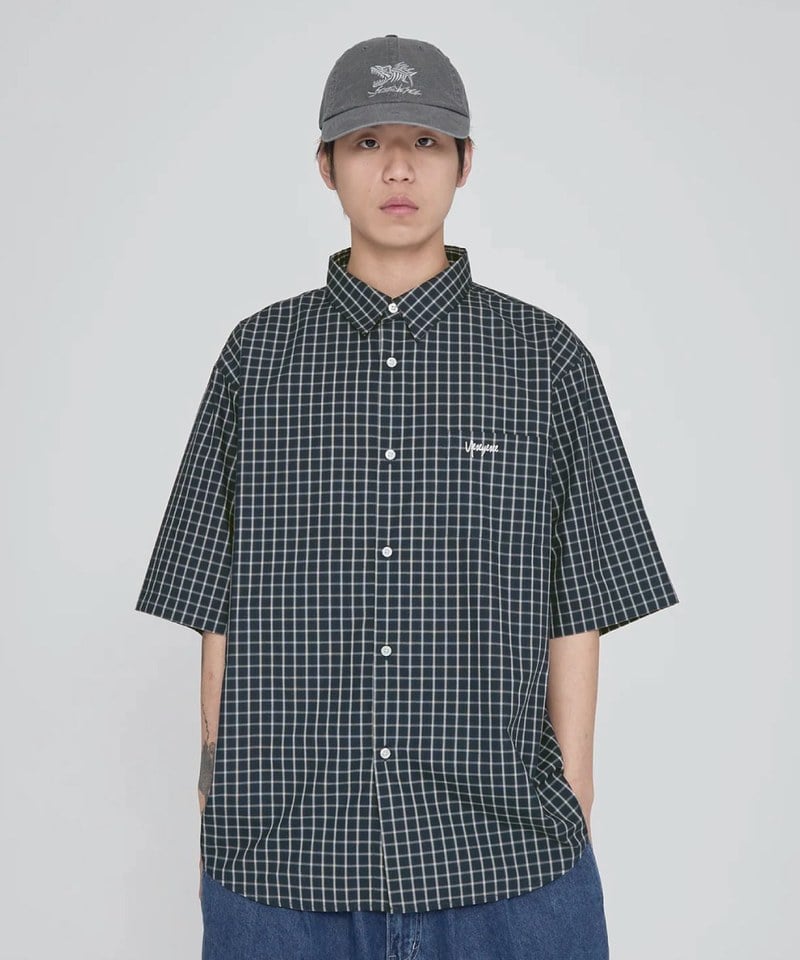 Logo格紋短袖襯衫 SN-Logo Short Sleeve Check Shirt