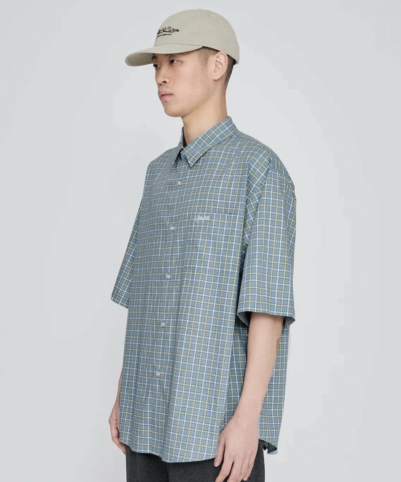 Logo格紋短袖襯衫 SN-Logo Short Sleeve Check Shirt