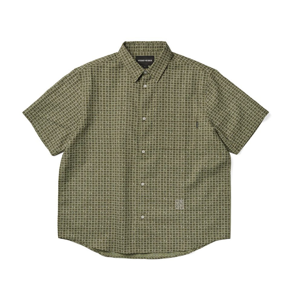 格紋襯衫 Y E S Font Plaid Half Shirt