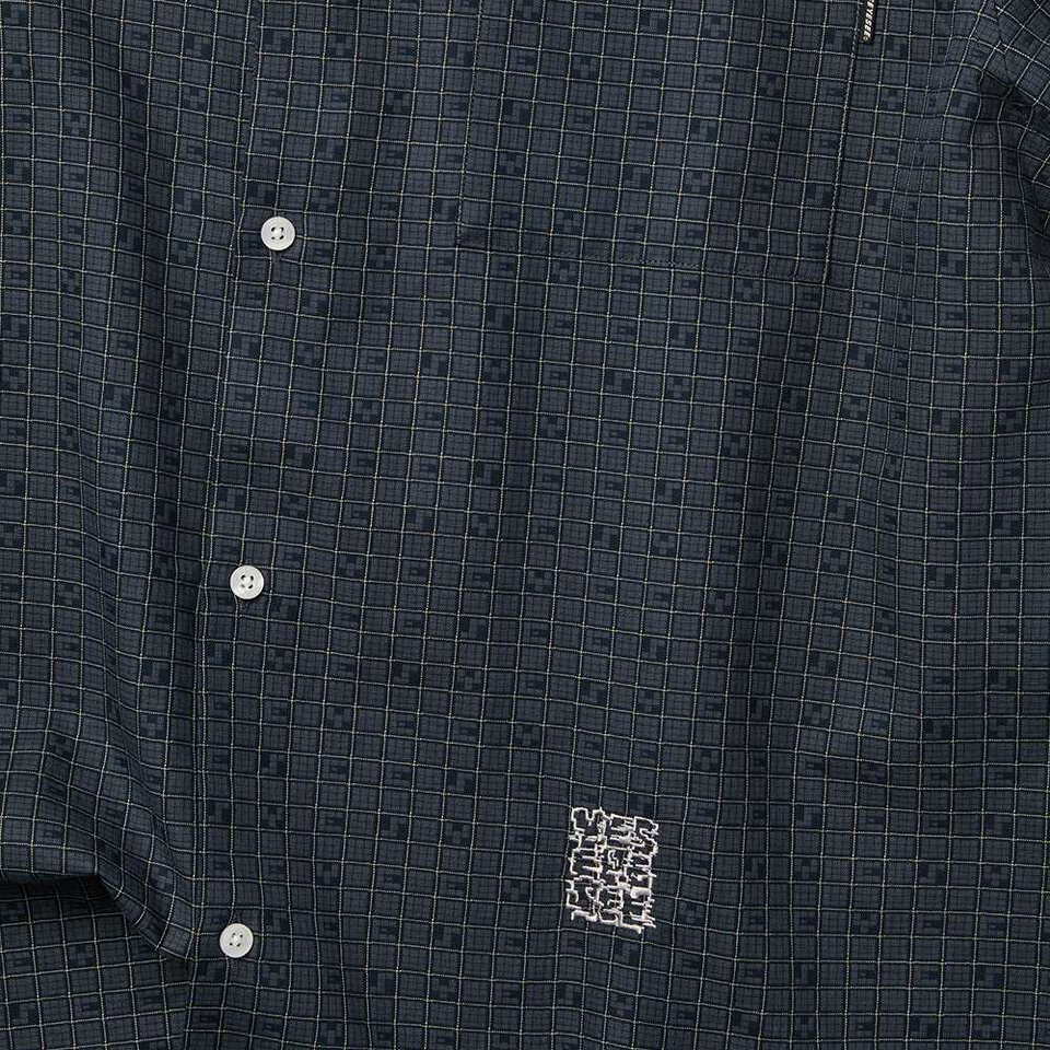 格紋襯衫 Y E S Font Plaid Half Shirt