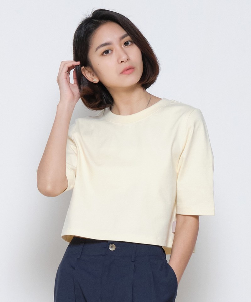 女款重磅五分袖短版TEE