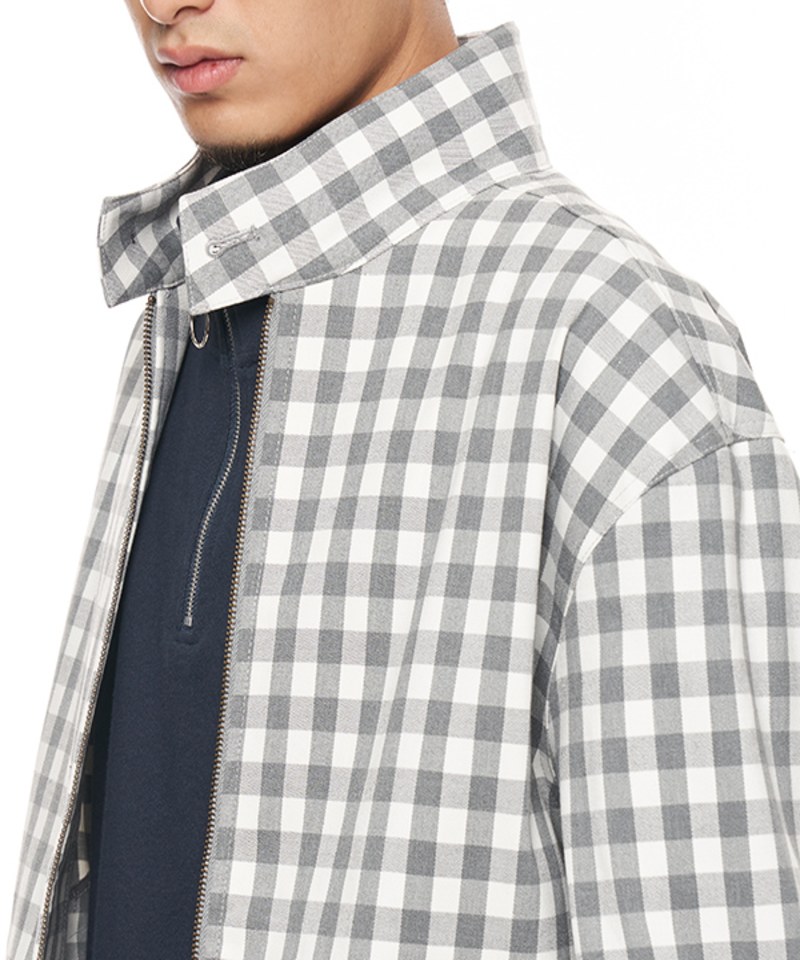 格紋哈靈頓外套