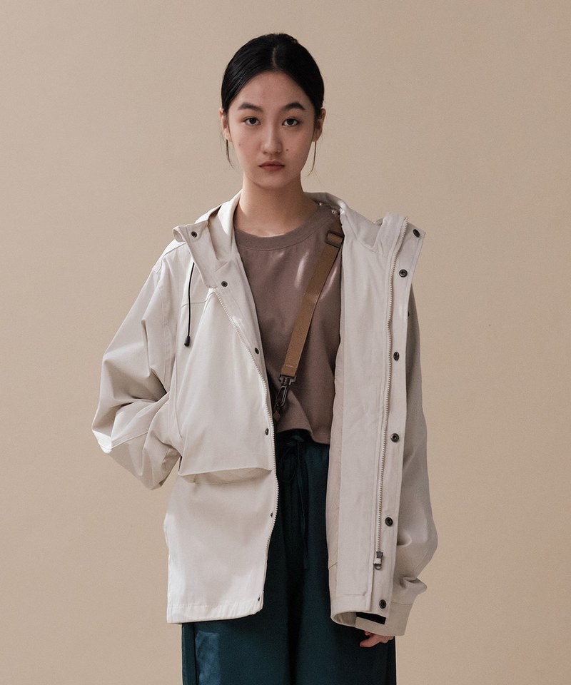 防潑水五口袋連帽外套