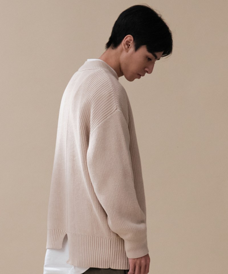 mouggan X plain-me異材質口袋細節毛衣