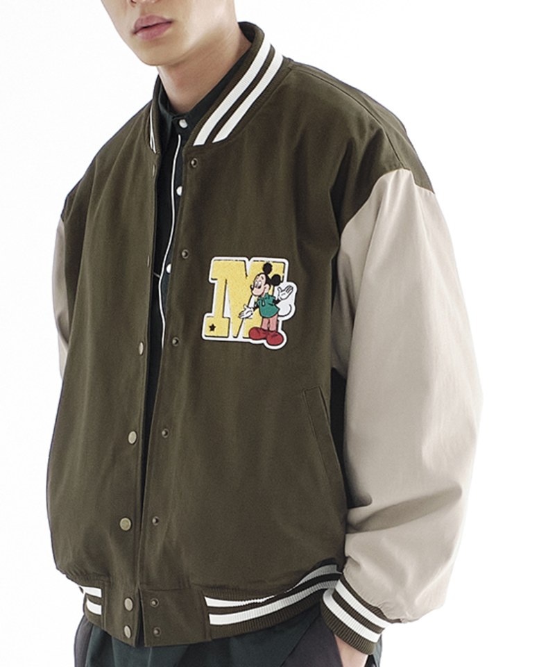 Mickey 拼接校隊外套