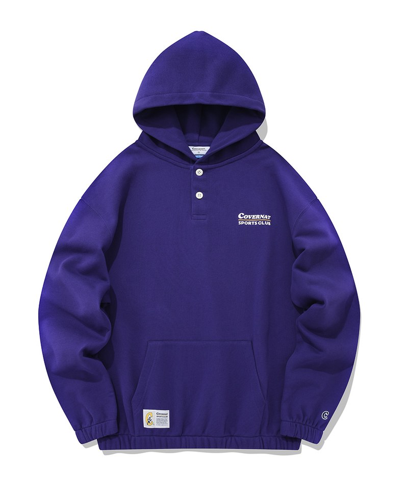 復古運動風帽TEE SPORTS CLUB BUTTON HOODIE