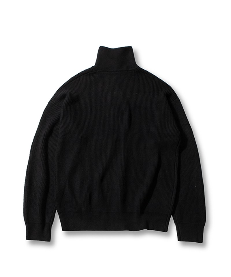 毛混紡針織套頭衫 HEAVY WEIGHT WOOL HALF ZIP-UP KNIT