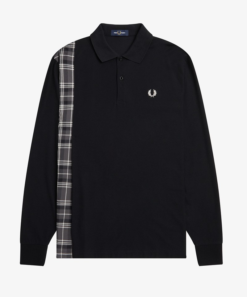 M4575 TARTAN PANEL LS POLO SHIRT 格紋拼接長袖POLO衫