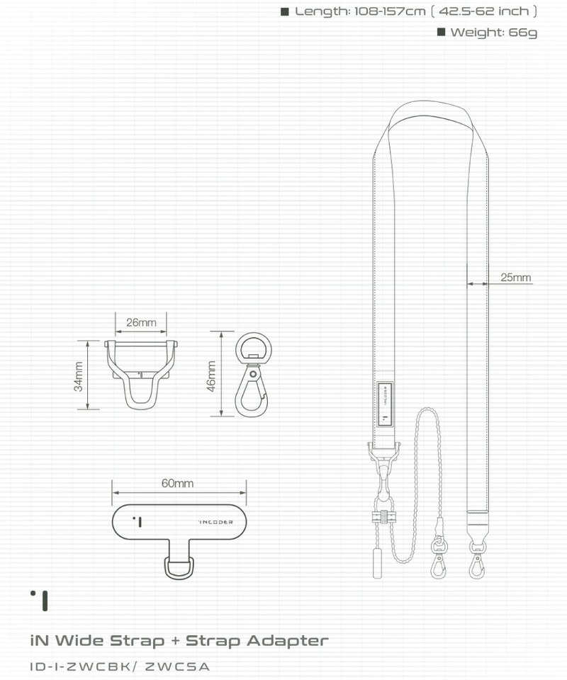 織帶掛繩＊手機夾片 iN Wide Strap＊Strap Adapter