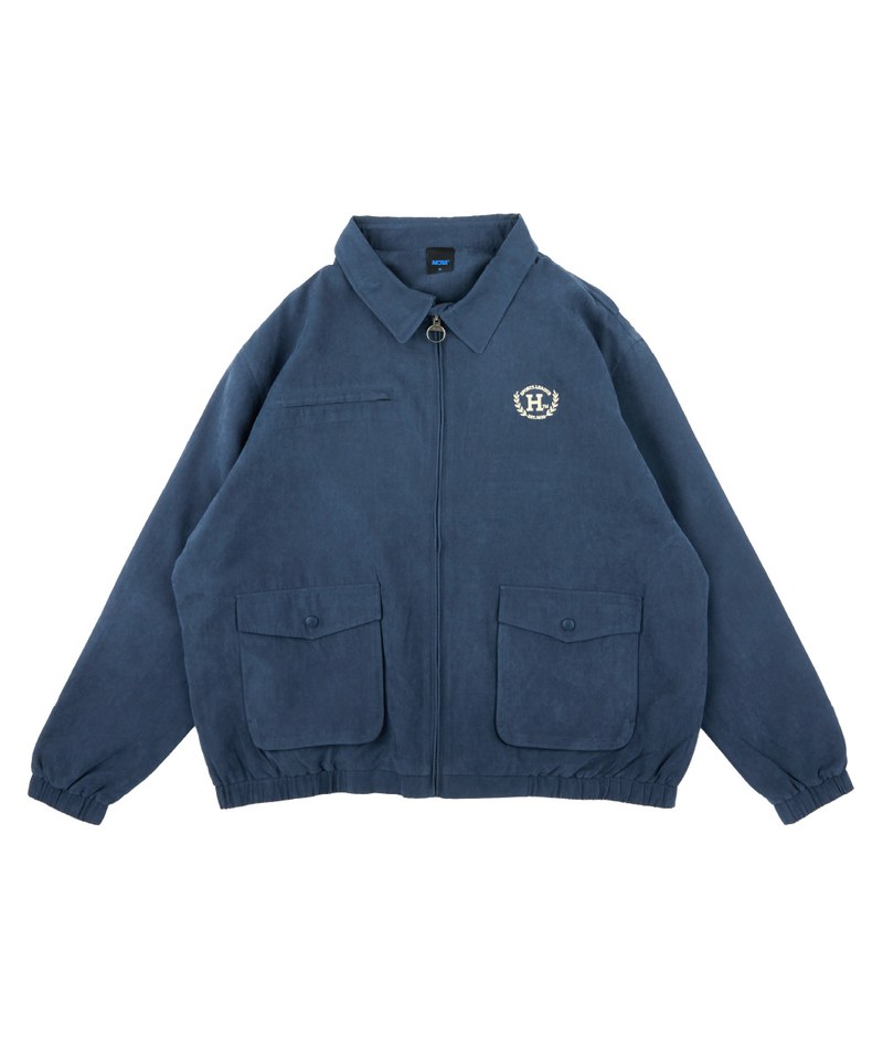 微落肩麂皮哈靈頓外套