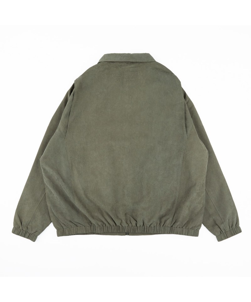 微落肩麂皮哈靈頓外套