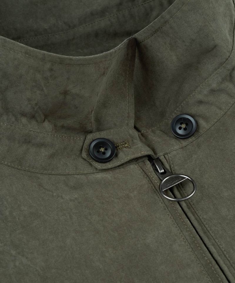 微落肩麂皮哈靈頓外套