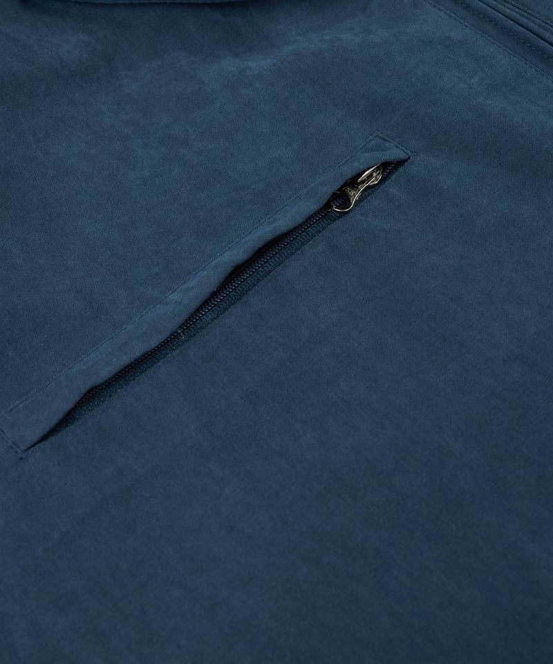 微落肩麂皮哈靈頓外套