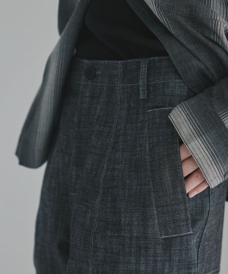 Curve Cut Denim Trousers