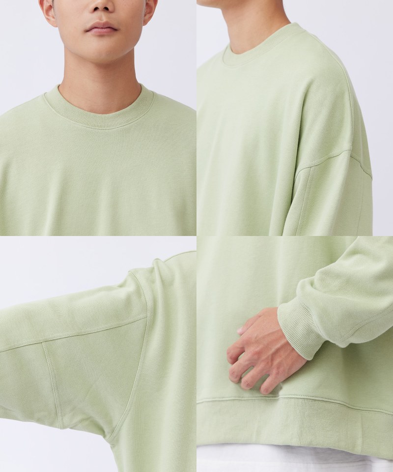 Oversized寬鬆多色圓領大學Tee
